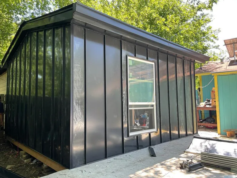 Black standing seam metal wall panels for Metal Roof Installation in Walworth